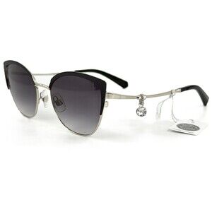 Swarovski SK0318 Womens Metal Sunglass 02B Matte Black Gradient Smoke 54-17
